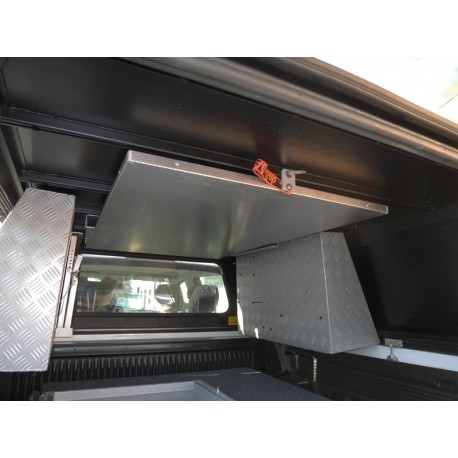 Table pique-nique aluminium ALU-CAB 1100 x780 mm avec support de rangement intérieur sous plafond de hard-top ALU-CAB
