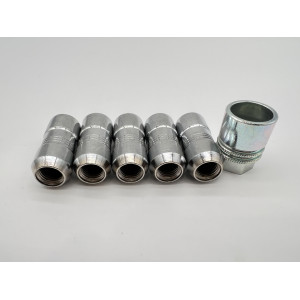 Lot de 5 écrous de roue antivol chromés 14x150 - Cône 60°