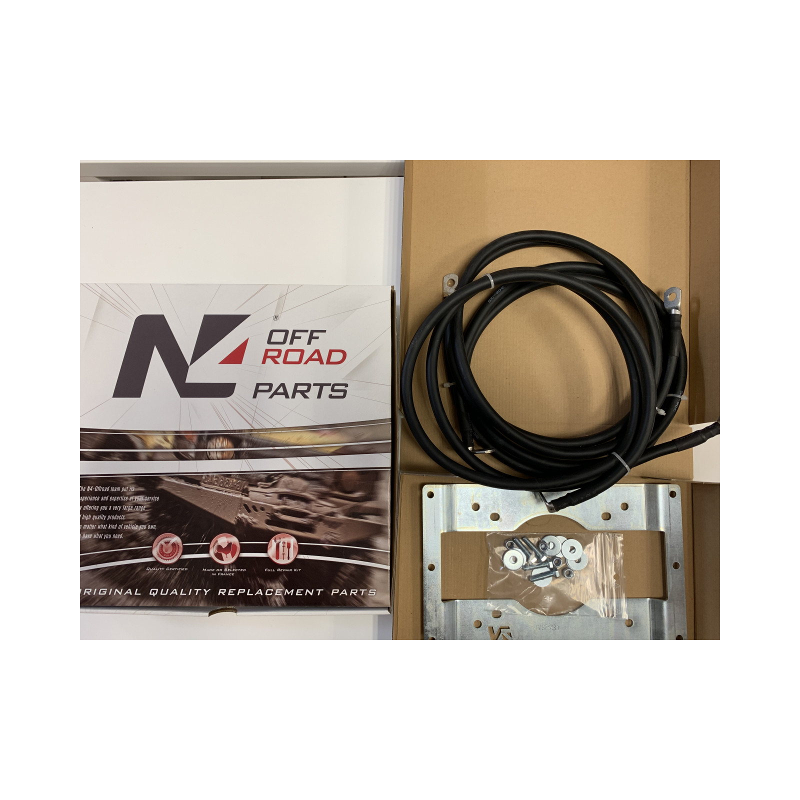 Kit support spécifique de fixation déport 3 mètres pour boitier relais de treuil Warn VR Evo Zeon Tabor N4-Offroad