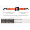SANGLE ARRIMAGE AUTO-RETRACTABLE CROCHET LINGUET 50mm x 3M / LC 750kg
