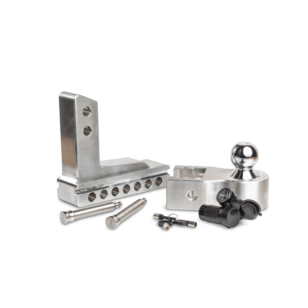 ATTELAGE CARRE US ALUMINIUM - AJUSTABLE 10" - 3600 kg