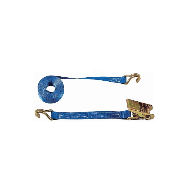 SANGLE ARRIMAGE BAGAGERE A CLIQUET 25mm x 5M - DOIGTS SERRES - BLEUE