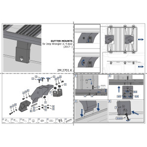 SUPPORT MONTAGE GOUTIERE JEEP WRANGLER JL