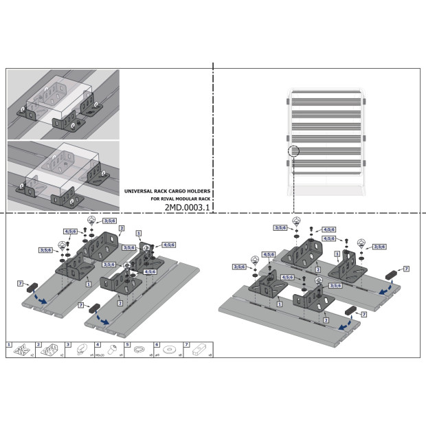 SUPPORT UNIVERSEL  FIXATION CAISSE  POUR GALERIE MODULABLE RIVAL