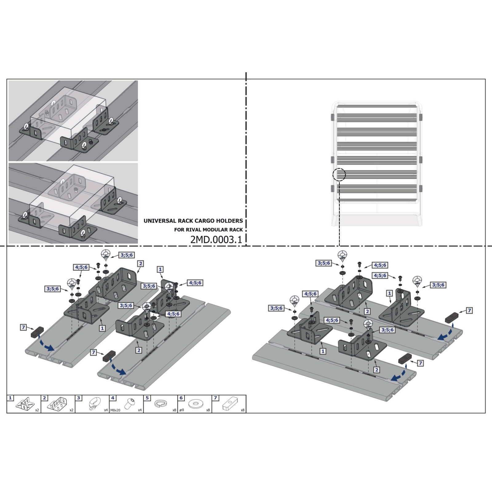 SUPPORT UNIVERSEL  FIXATION CAISSE  POUR GALERIE MODULABLE RIVAL