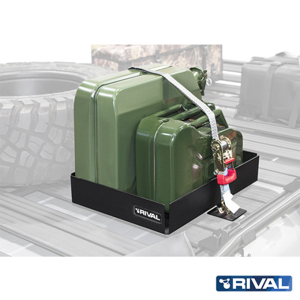 SUPPORT PORTE JERRYCAN DOUBLE POUR GALERIE MODULABLE RIVAL