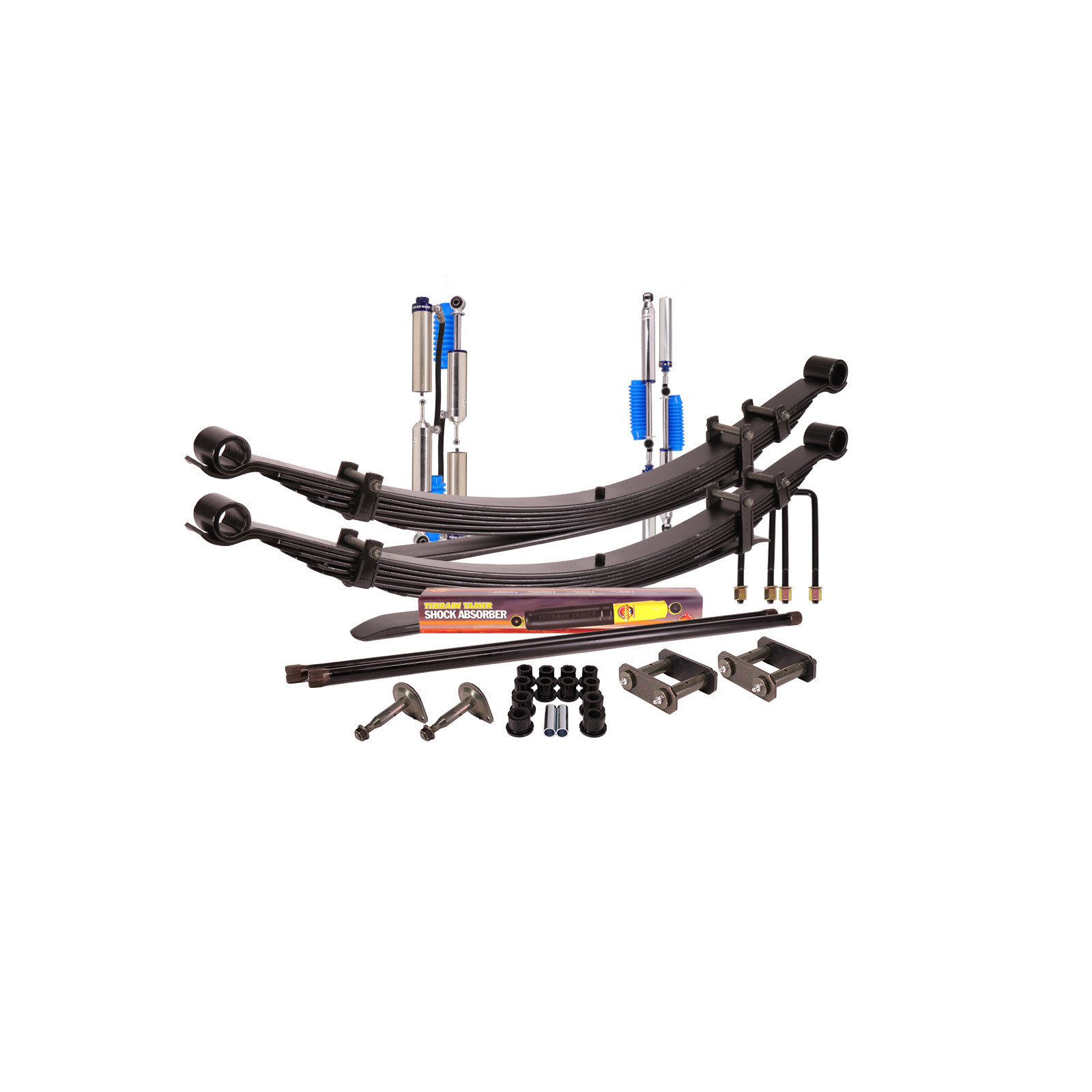 Kit suspension TERRAIN TAMER avec amortisseurs à bonbonne • SK035P • Nissan Navara D21 (1985-1998) et D22 (1998-2006)