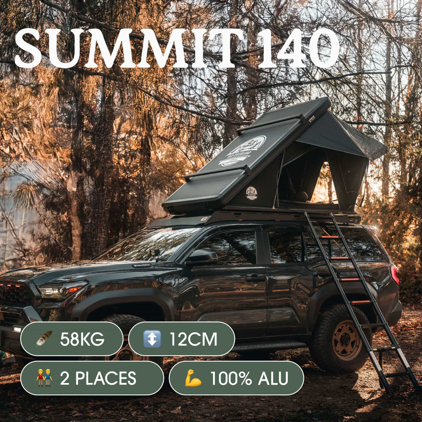 Tente de toit GO OVERLAND Summit 140