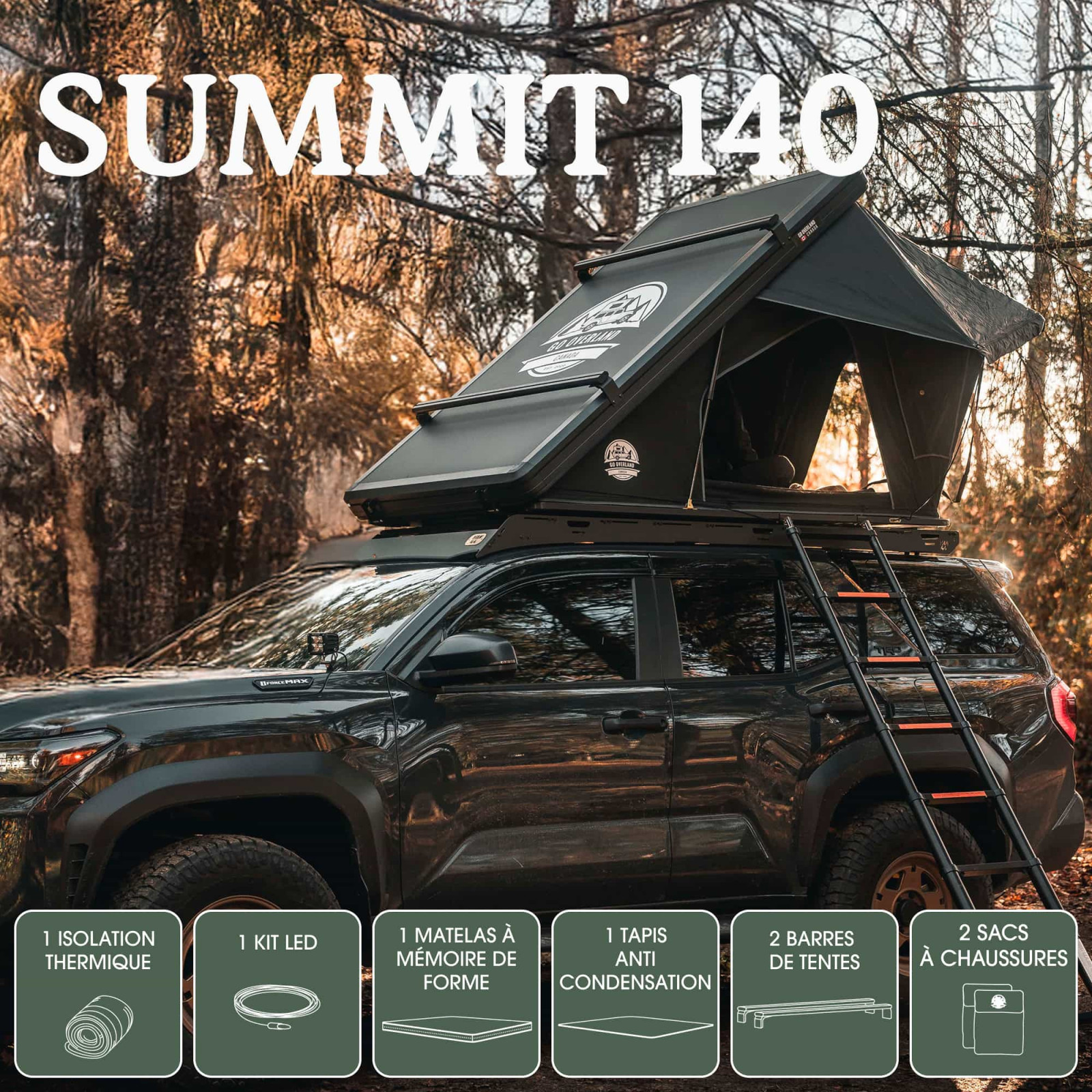 Tente de toit GO OVERLAND Summit 140