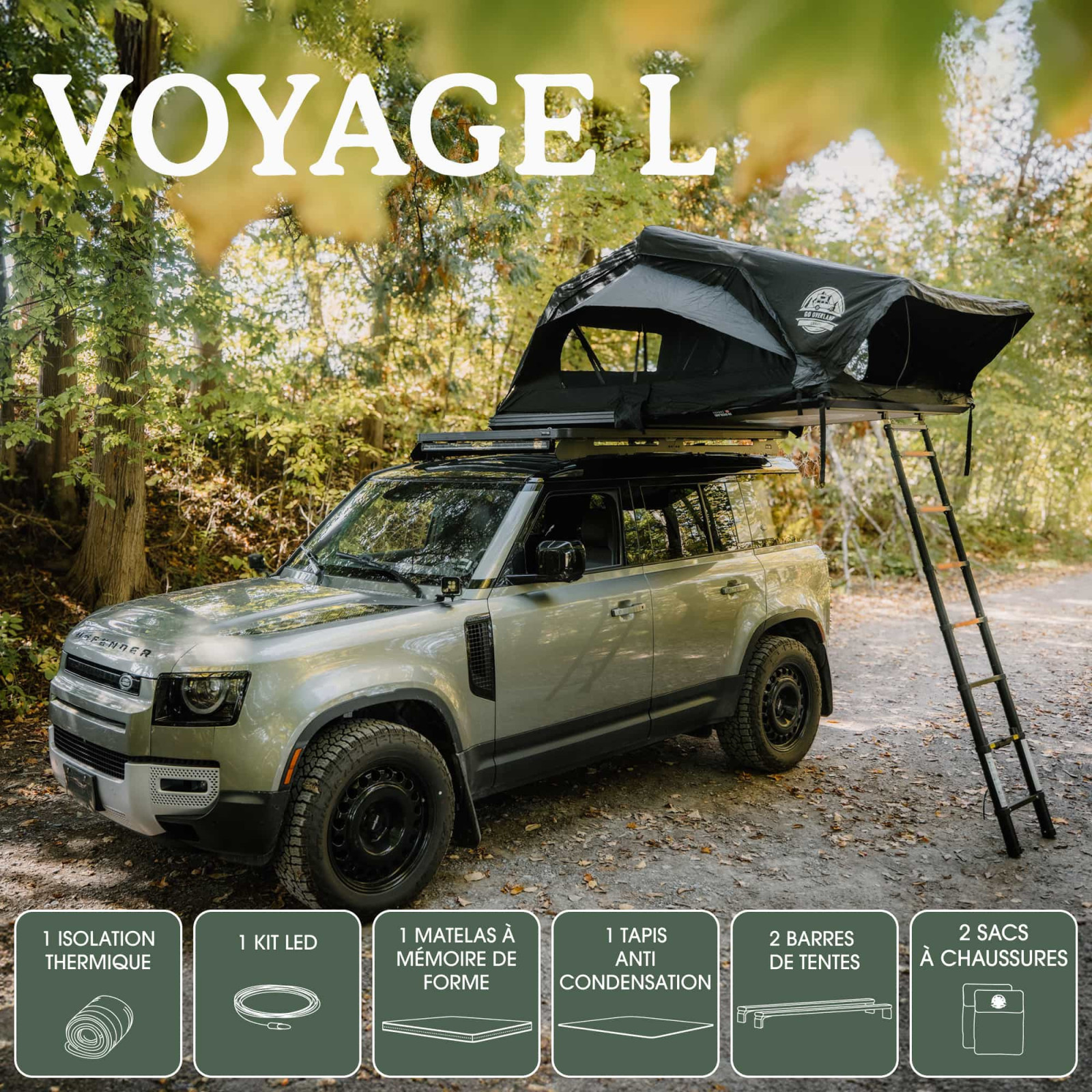 Tente de toit GO OVERLAND Voyage L