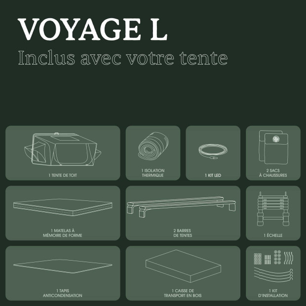 Tente de toit GO OVERLAND Voyage L
