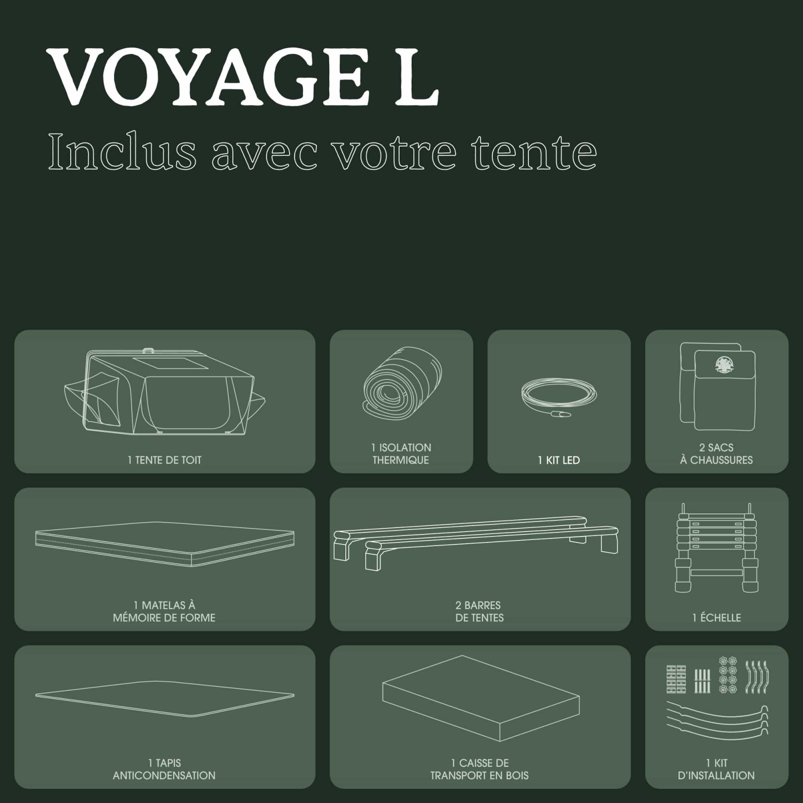 Tente de toit GO OVERLAND Voyage L
