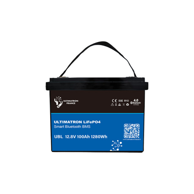 Batterie lithium LiFePO4 ULTIMATRON 12.8V 100Ah avec Bluetooth et Smart BMS intégré