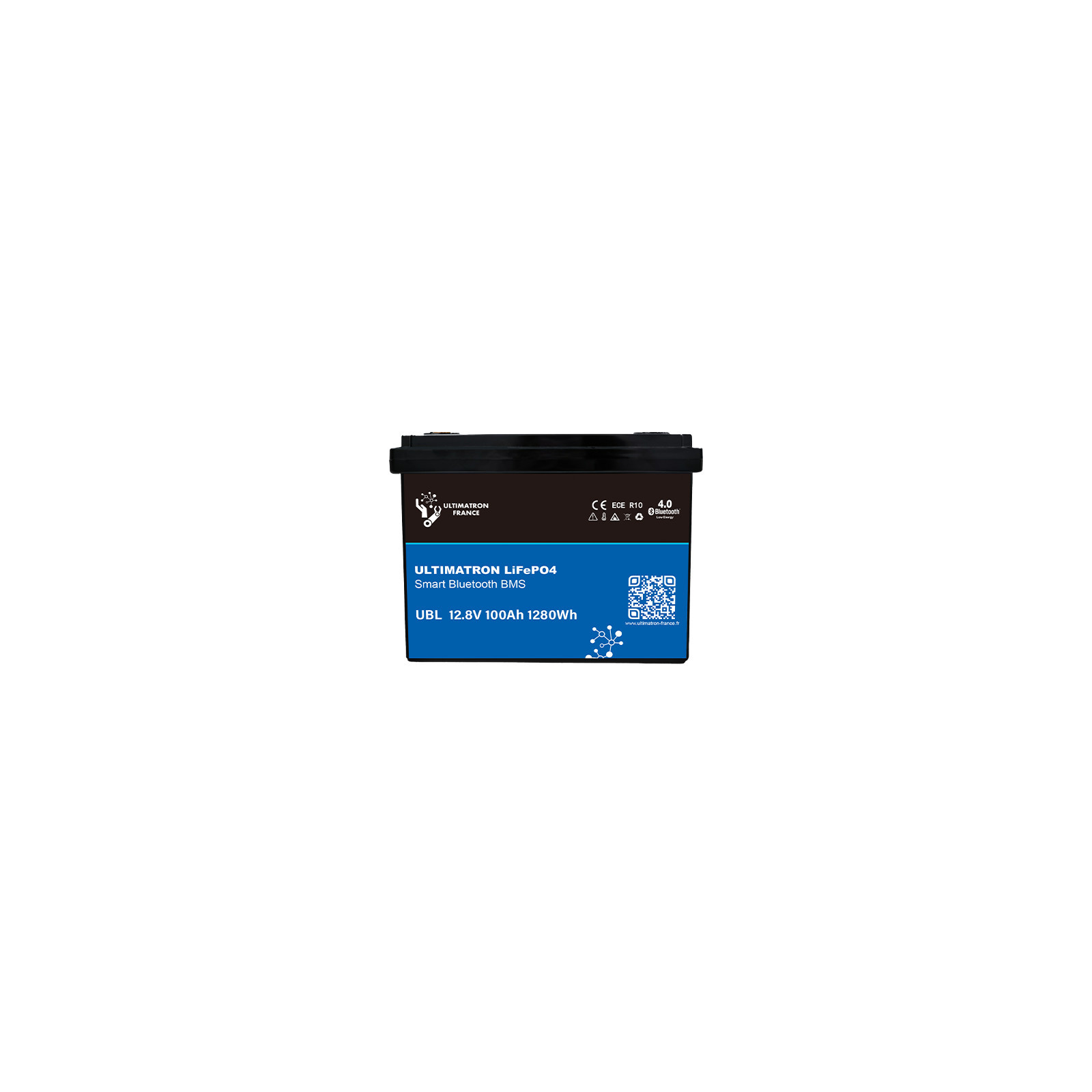 Batterie lithium LiFePO4 ULTIMATRON 12.8V 100Ah avec Bluetooth et Smart BMS intégré