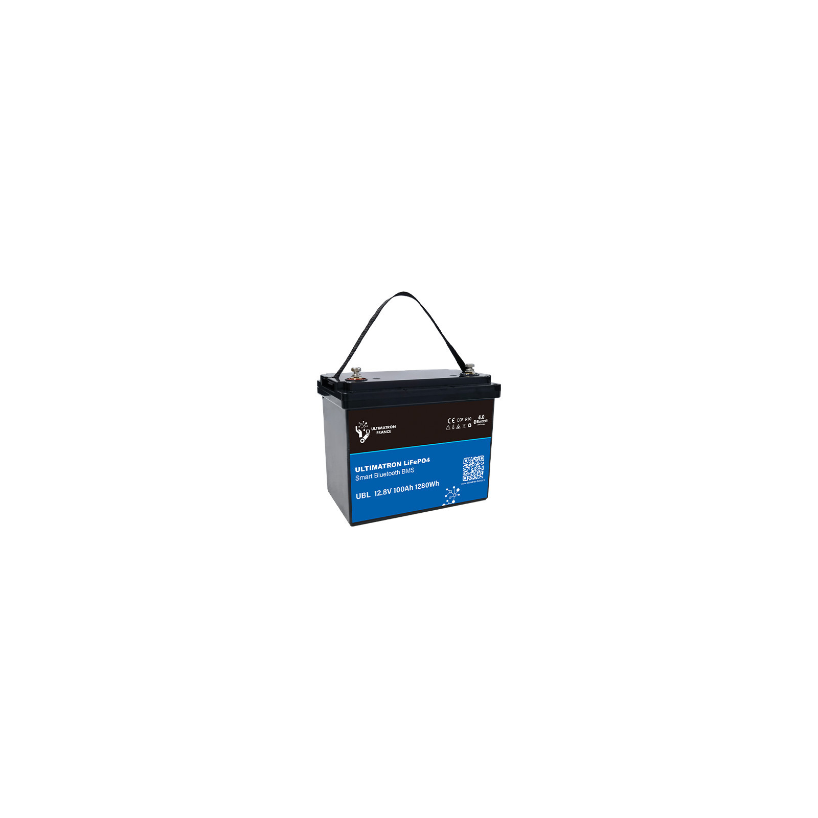 Batterie lithium LiFePO4 ULTIMATRON 12.8V 100Ah avec Bluetooth et Smart BMS intégré