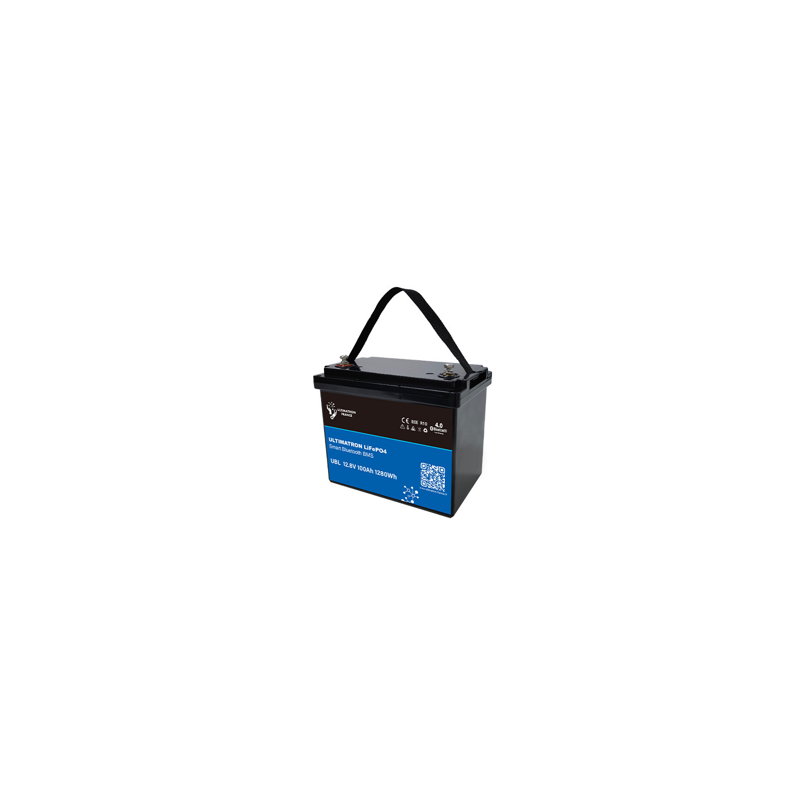 Batterie lithium LiFePO4 ULTIMATRON 12.8V 100Ah avec Bluetooth et Smart BMS intégré