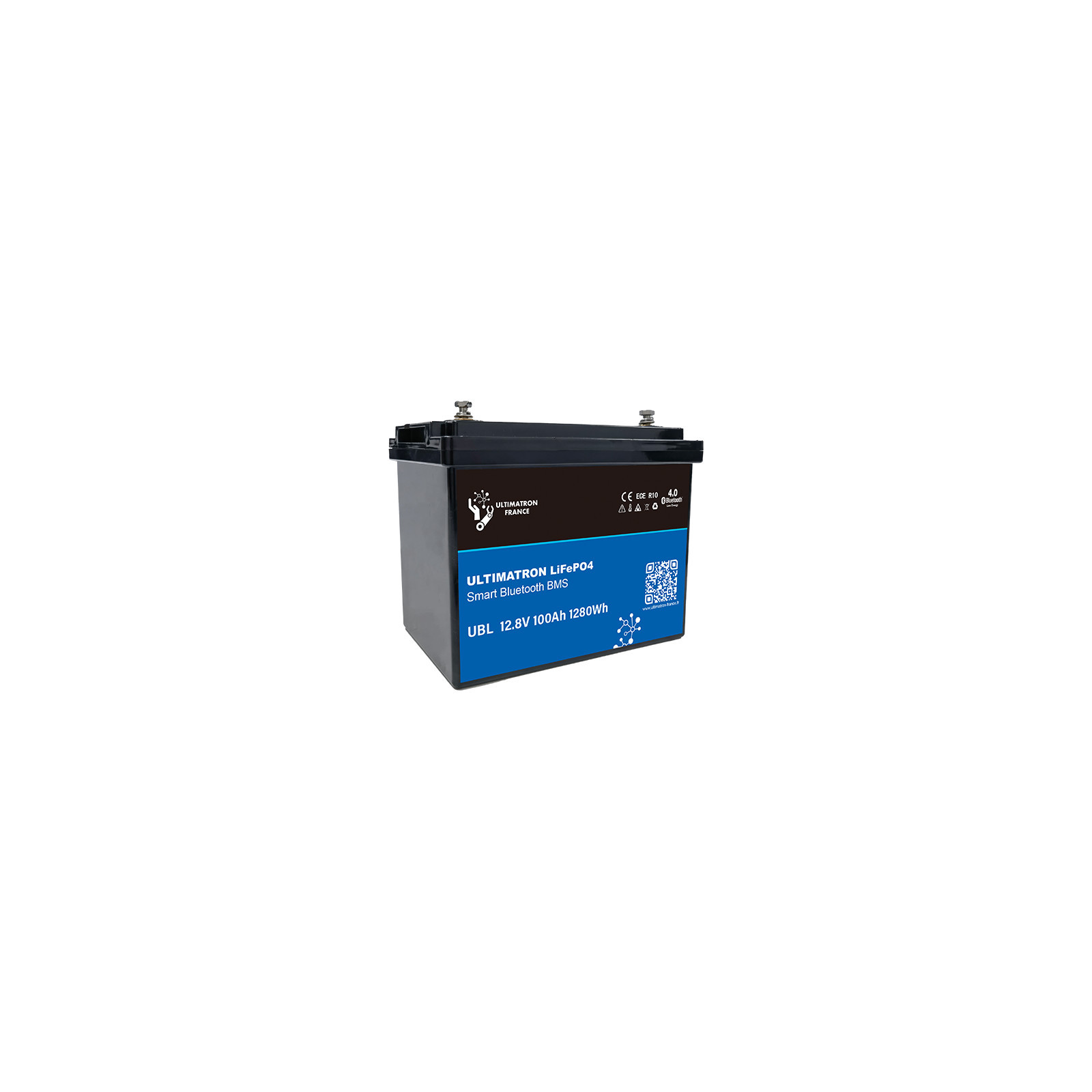 Batterie lithium LiFePO4 ULTIMATRON 12.8V 100Ah avec Bluetooth et Smart BMS intégré