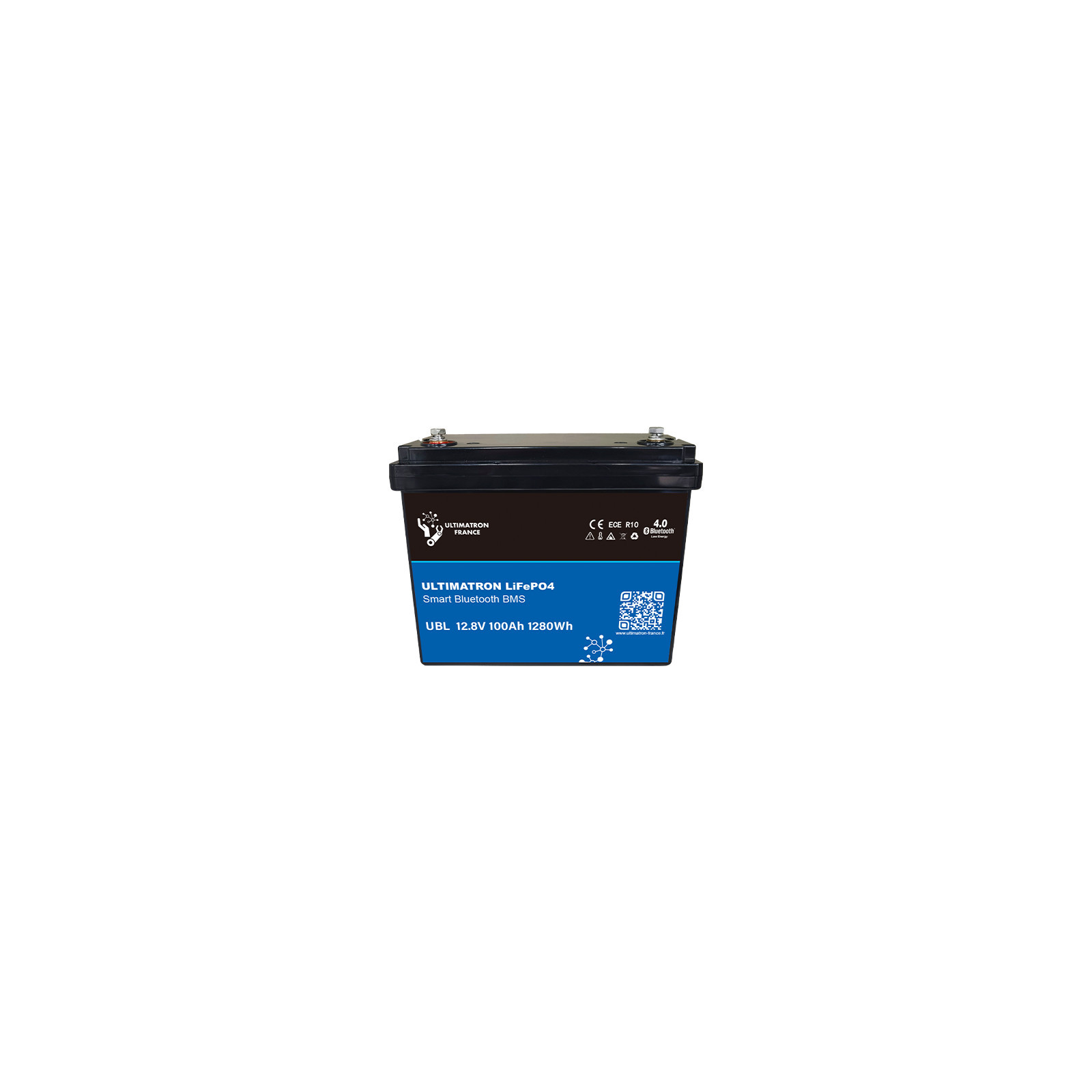 Batterie lithium LiFePO4 ULTIMATRON 12.8V 100Ah avec Bluetooth et Smart BMS intégré
