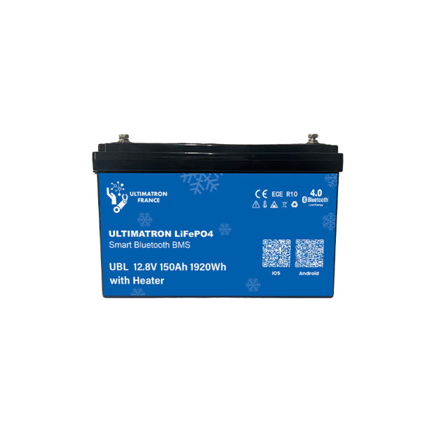 Batterie lithium LiFePO4 ULTIMATRON 12.8V 150Ah avec Bluetooth, Smart BMS intégré et chauffage