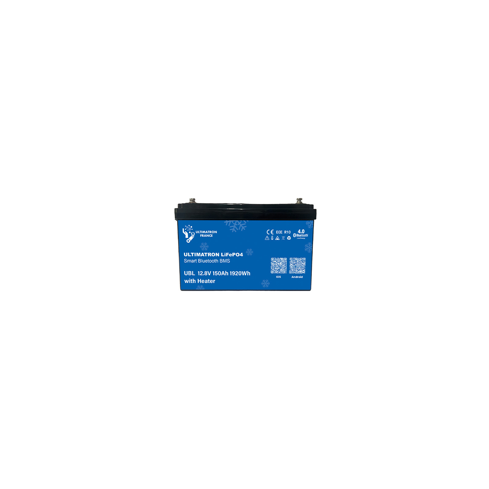 Batterie lithium LiFePO4 ULTIMATRON 12.8V 150Ah avec Bluetooth, Smart BMS intégré et chauffage