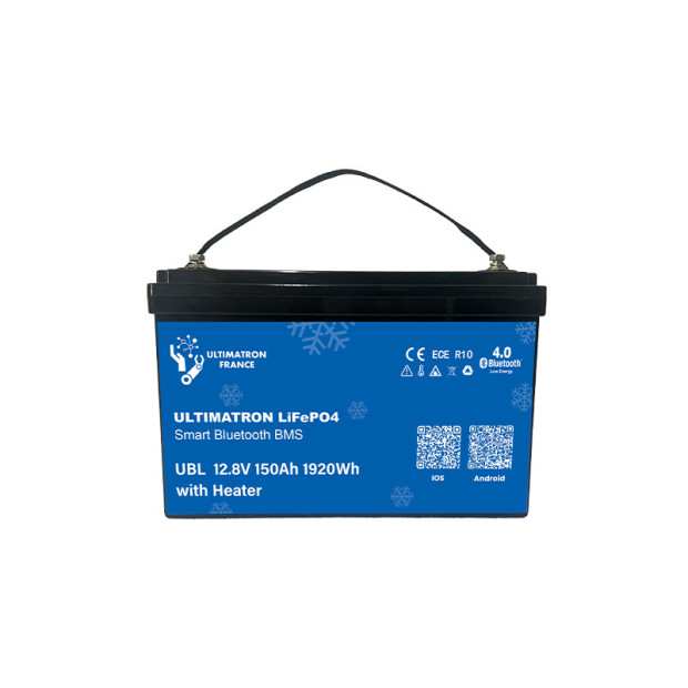Batterie lithium LiFePO4 ULTIMATRON 12.8V 150Ah avec Bluetooth, Smart BMS intégré et chauffage