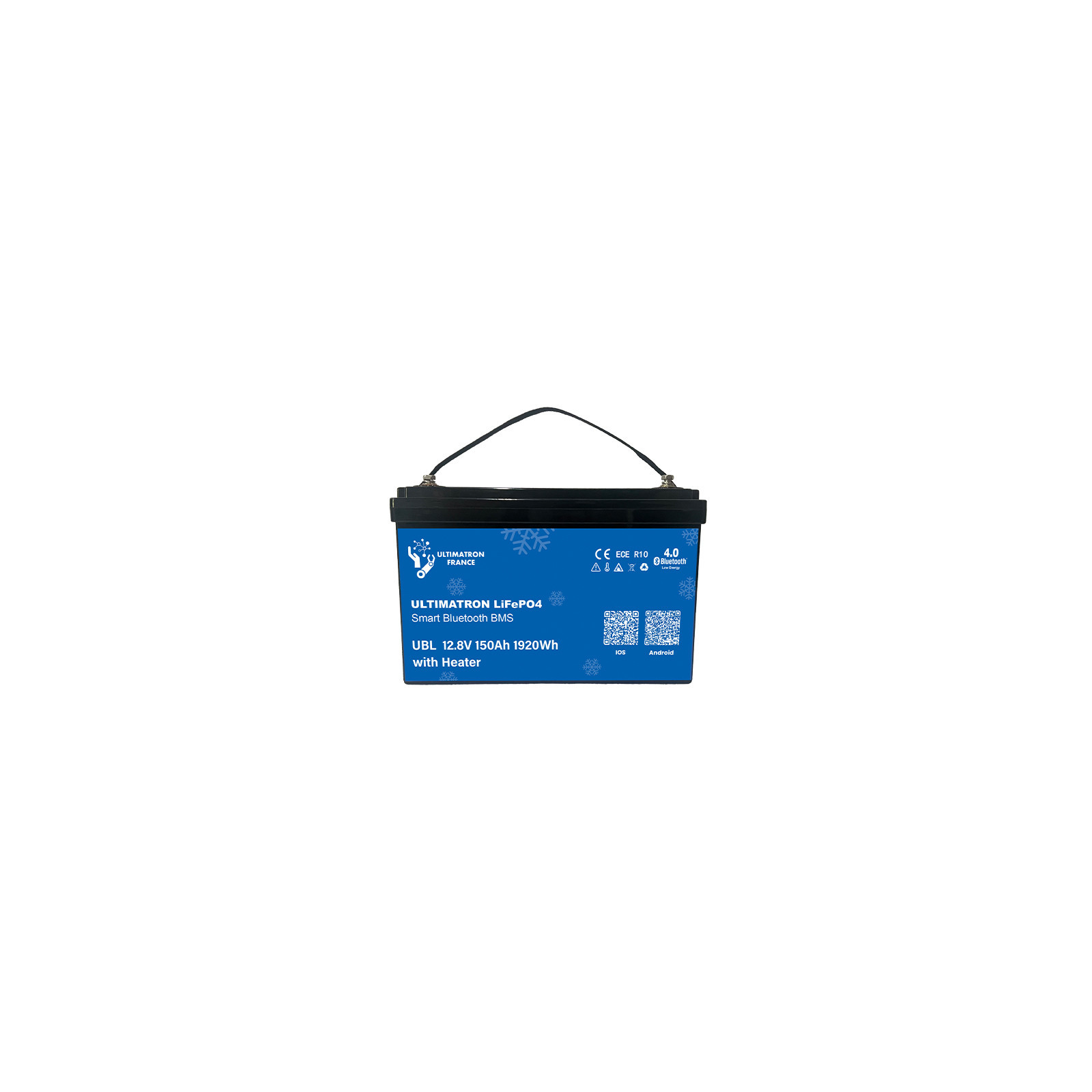 Batterie lithium LiFePO4 ULTIMATRON 12.8V 150Ah avec Bluetooth, Smart BMS intégré et chauffage