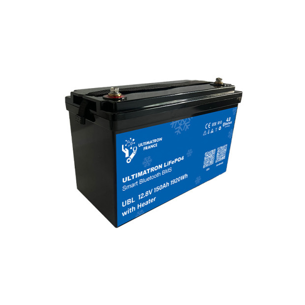 Batterie lithium LiFePO4 ULTIMATRON 12.8V 150Ah avec Bluetooth, Smart BMS intégré et chauffage