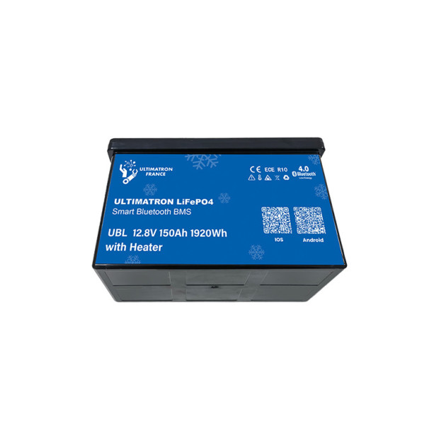 Batterie lithium LiFePO4 ULTIMATRON 12.8V 150Ah avec Bluetooth, Smart BMS intégré et chauffage