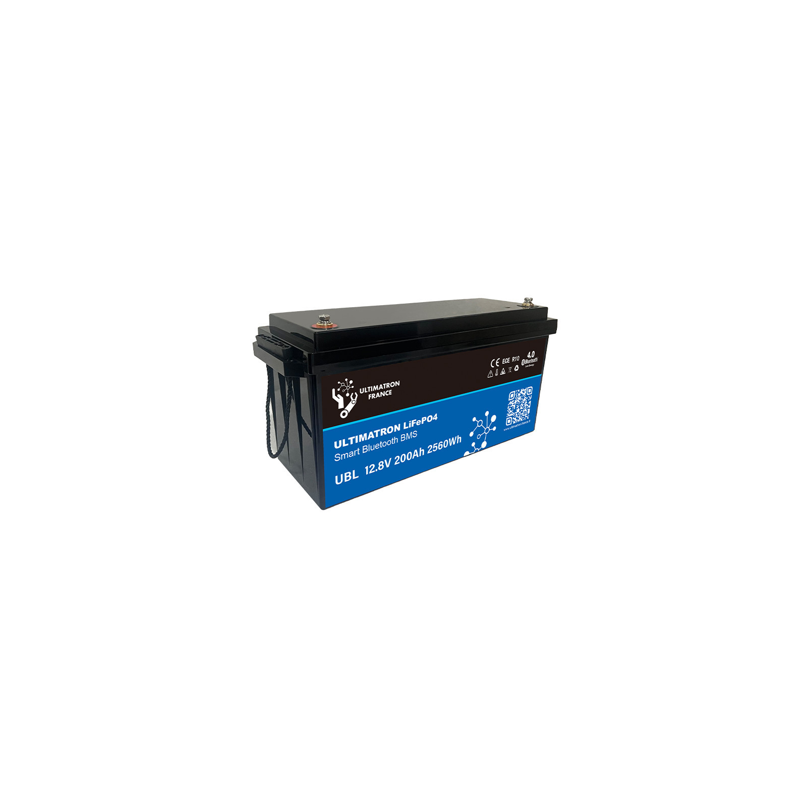 Batterie lithium LiFePO4 ULTIMATRON 12.8V 200Ah avec Bluetooth et Smart BMS intégré