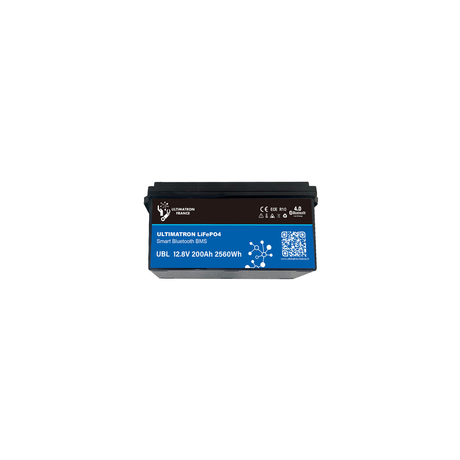 Batterie lithium LiFePO4 ULTIMATRON 12.8V 200Ah avec Bluetooth et Smart BMS intégré