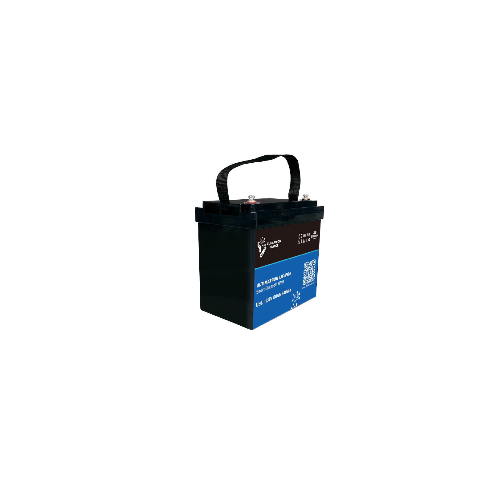Batterie lithium LiFePO4 ULTIMATRON 12.8V 50Ah avec Bluetooth et Smart BMS intégré
