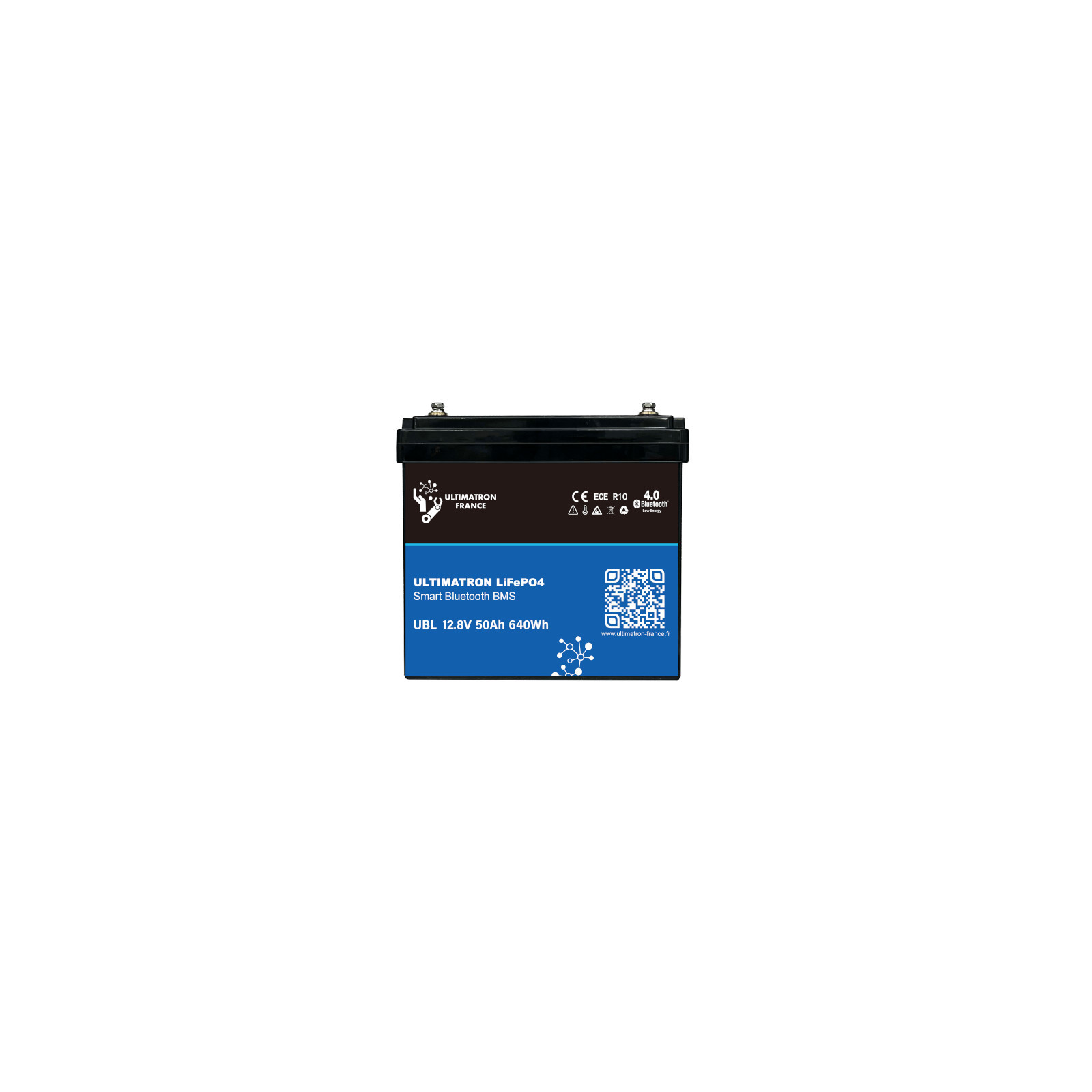 Batterie lithium LiFePO4 ULTIMATRON 12.8V 50Ah avec Bluetooth et Smart BMS intégré