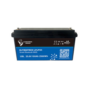 Batterie lithium LiFePO4 ULTIMATRON 25.6V 100Ah avec Bluetooth et Smart BMS intégré