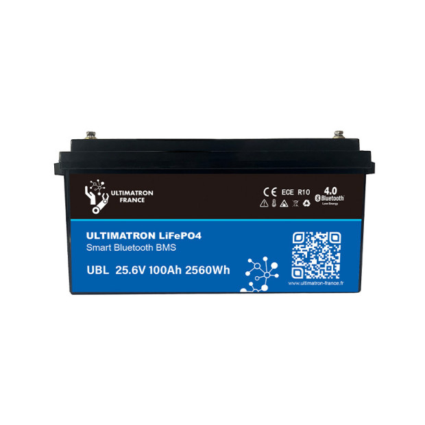 Batterie lithium LiFePO4 ULTIMATRON 25.6V 100Ah avec Bluetooth et Smart BMS intégré