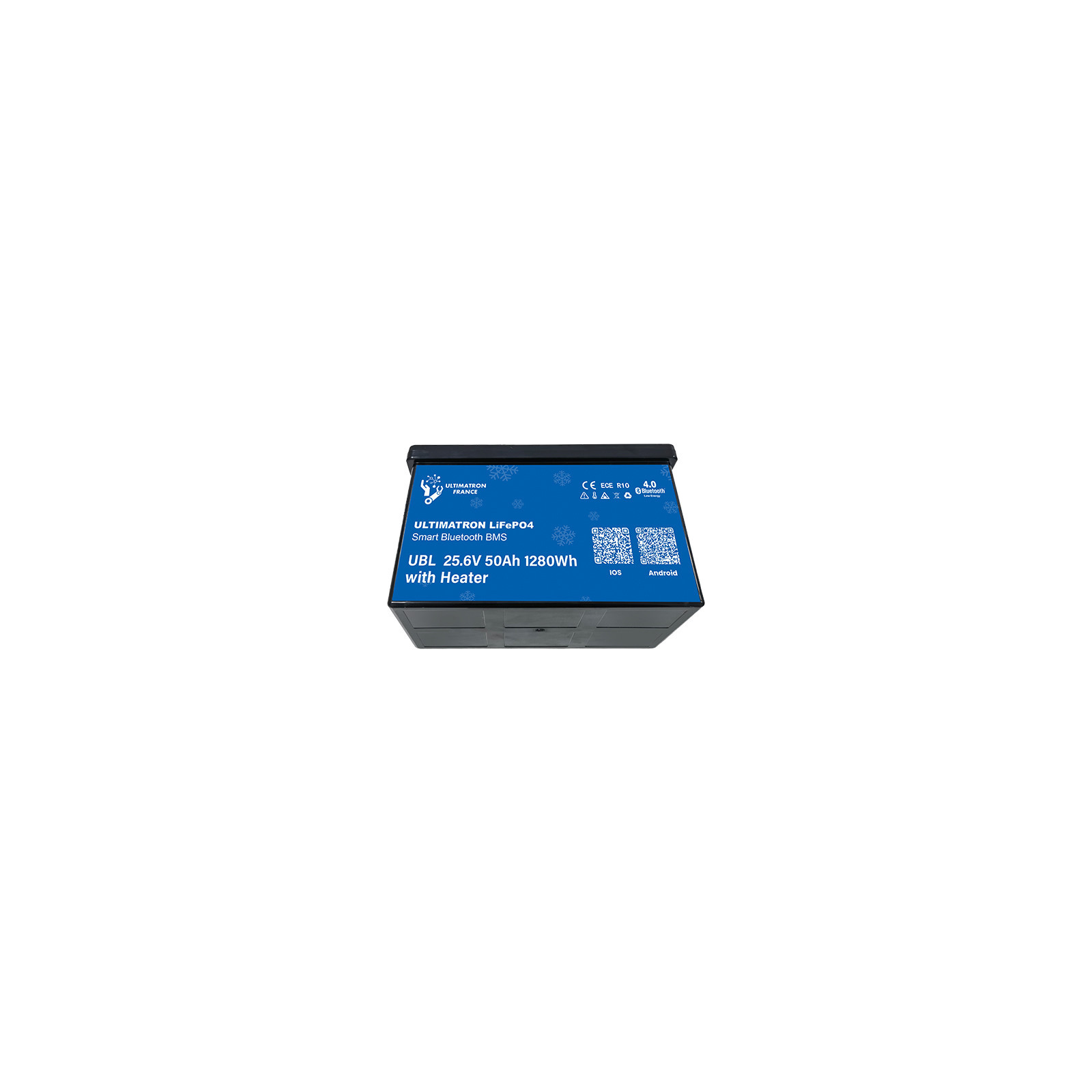 Batterie lithium LiFePO4 ULTIMATRON 25.6V 50Ah avec Bluetooth, Smart BMS intégré et chauffage