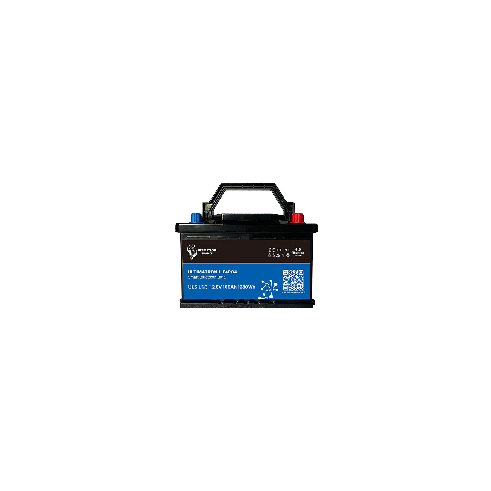 Batterie lithium LiFePO4 ULTIMATRON 12.8V 100Ah avec Bluetooth et Smart BMS intégré