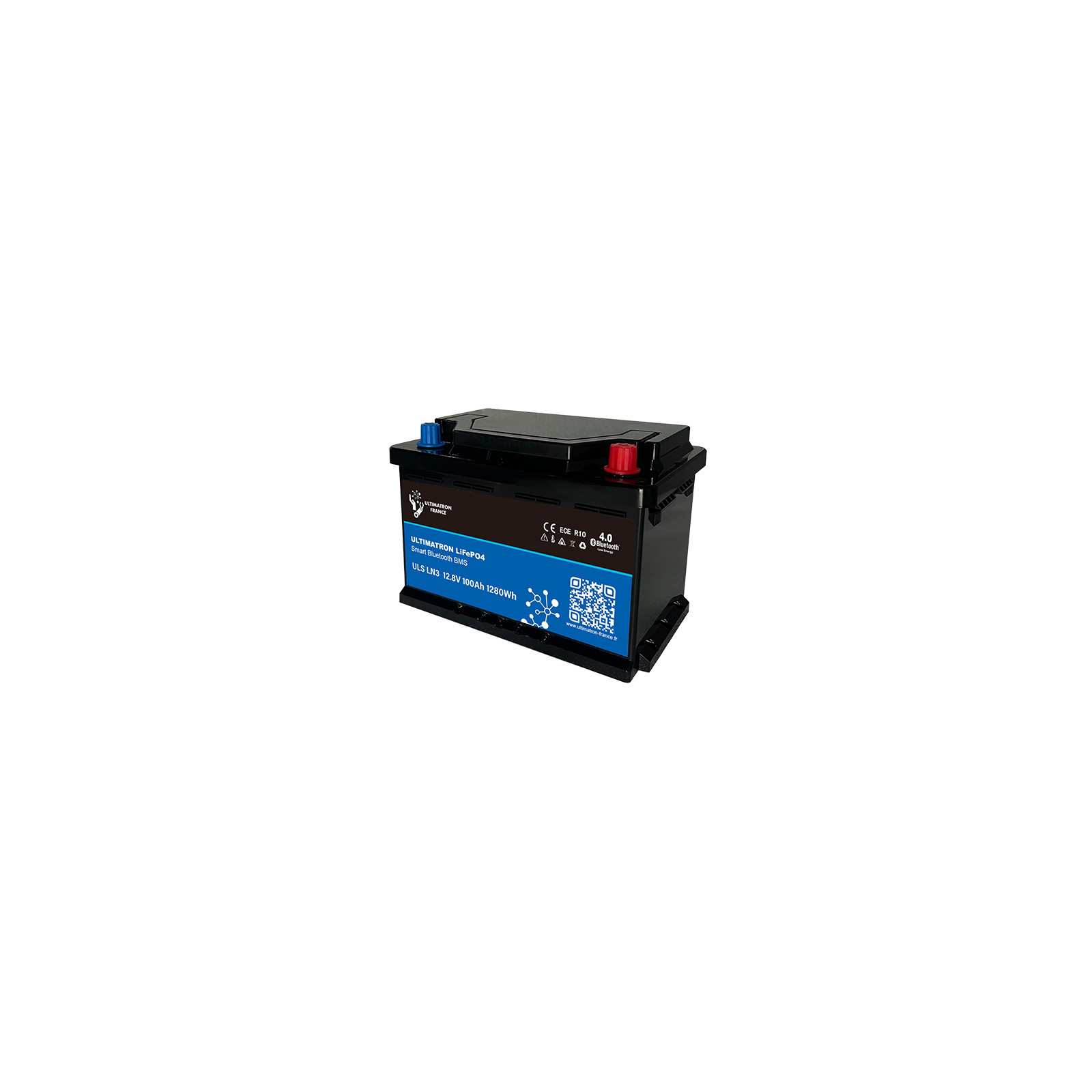Batterie lithium LiFePO4 ULTIMATRON 12.8V 100Ah avec Bluetooth et Smart BMS intégré