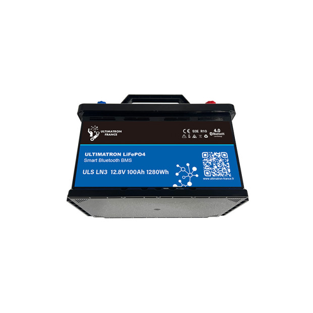 Batterie lithium LiFePO4 ULTIMATRON 12.8V 100Ah avec Bluetooth et Smart BMS intégré