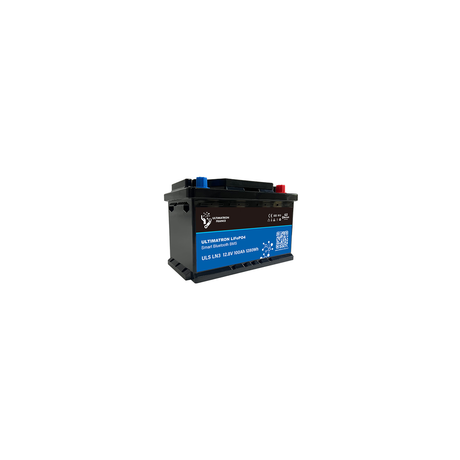 Batterie lithium LiFePO4 ULTIMATRON 12.8V 100Ah avec Bluetooth et Smart BMS intégré