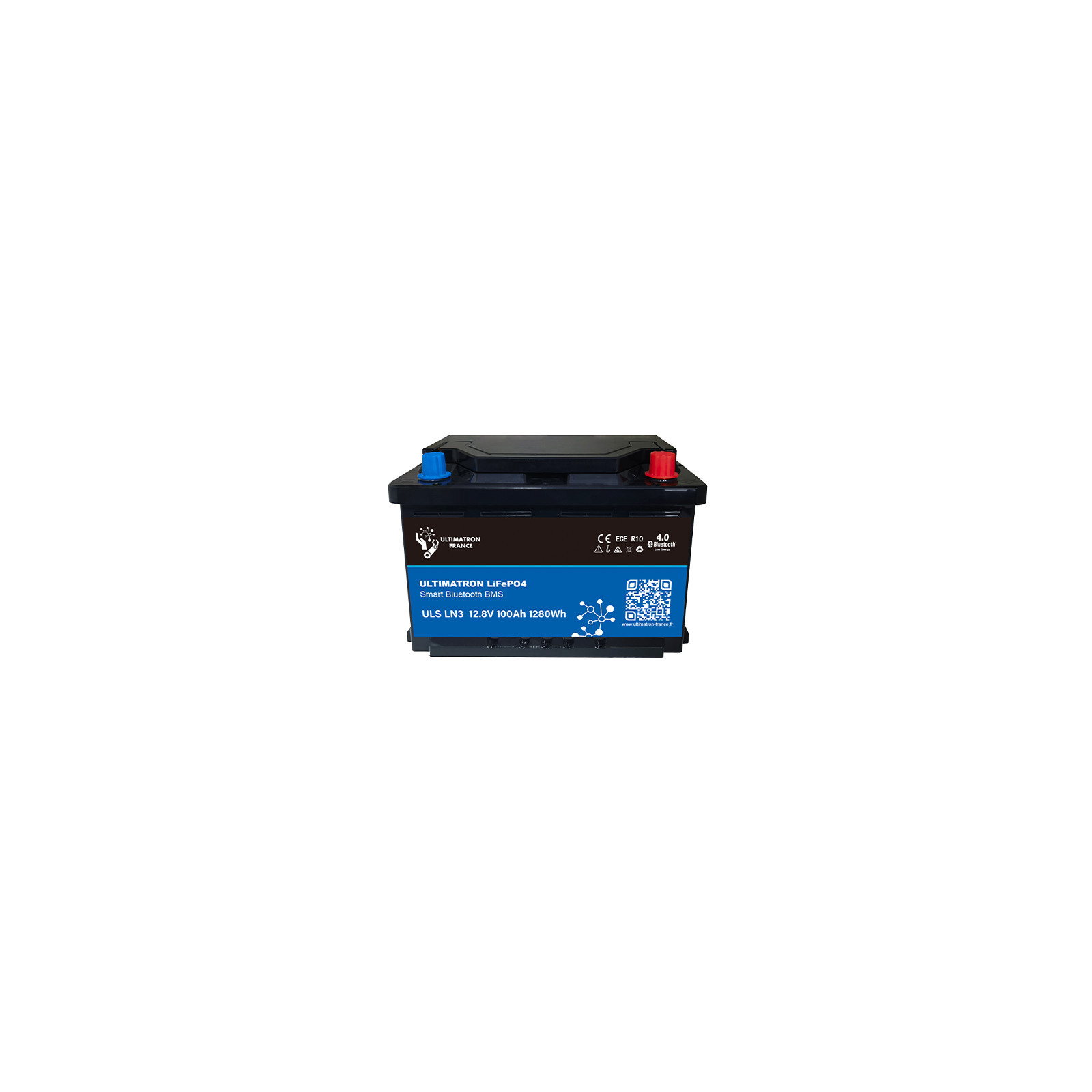Batterie lithium LiFePO4 ULTIMATRON 12.8V 100Ah avec Bluetooth et Smart BMS intégré