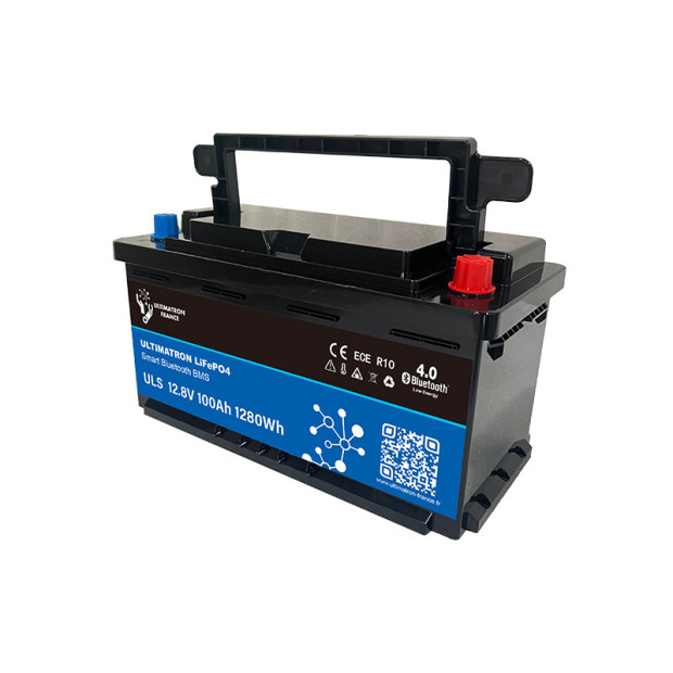 Batterie lithium LiFePO4 ULTIMATRON 12.8V 100Ah avec Bluetooth et Smart BMS intégré