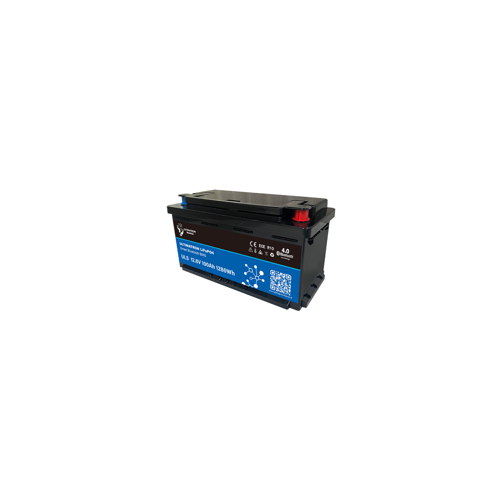 Batterie lithium LiFePO4 ULTIMATRON 12.8V 100Ah avec Bluetooth et Smart BMS intégré