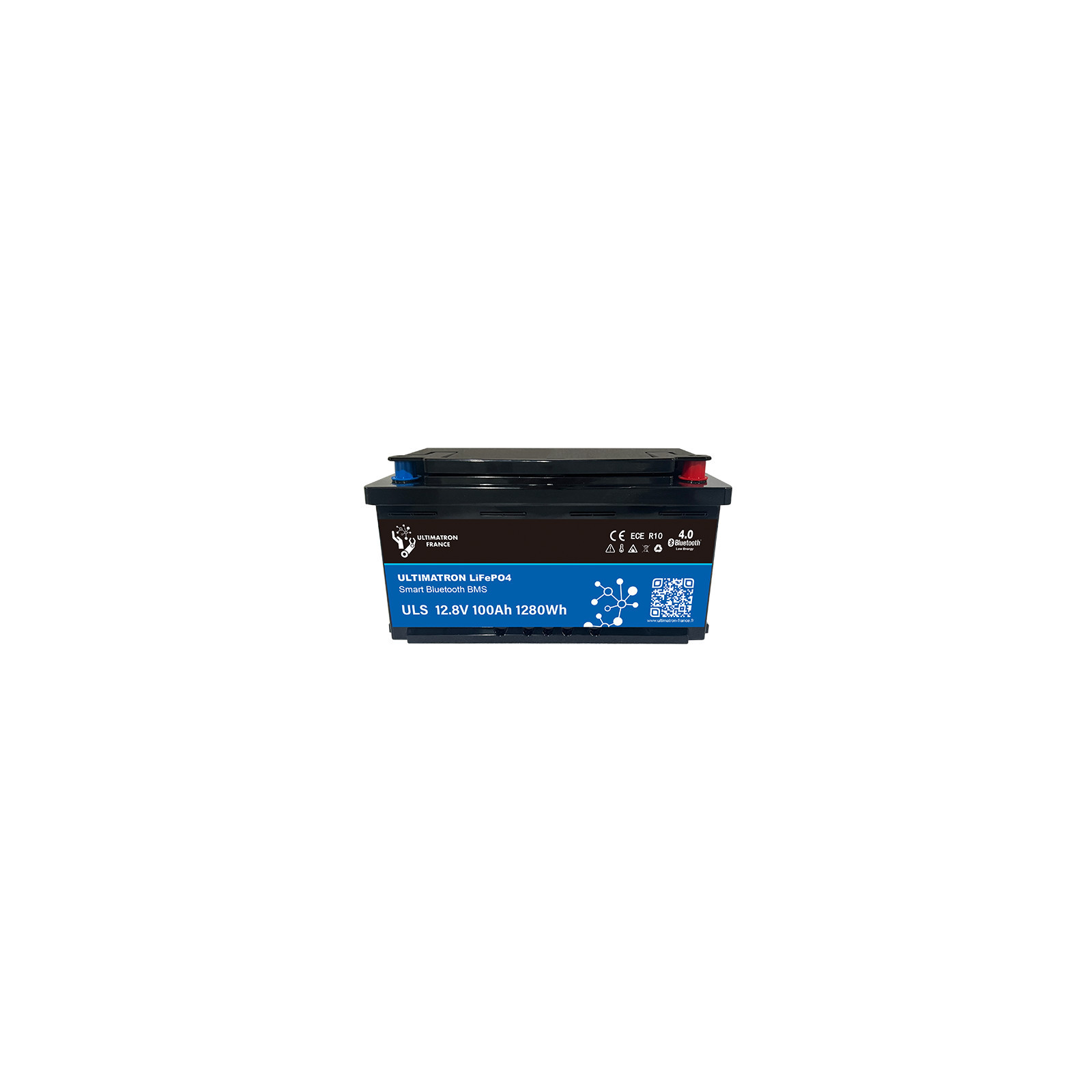 Batterie lithium LiFePO4 ULTIMATRON 12.8V 100Ah avec Bluetooth et Smart BMS intégré