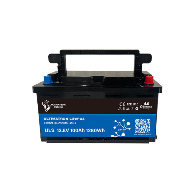 Batterie lithium LiFePO4 ULTIMATRON 12.8V 100Ah avec Bluetooth et Smart BMS intégré