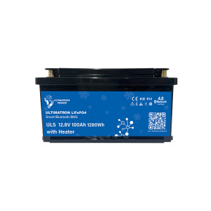 Batterie lithium LiFePO4 ULTIMATRON 12.8V 100Ah avec Bluetooth, Smart BMS intégré et chauffage