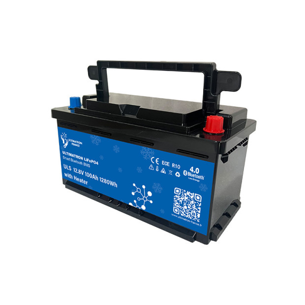 Batterie lithium LiFePO4 ULTIMATRON 12.8V 100Ah avec Bluetooth, Smart BMS intégré et chauffage
