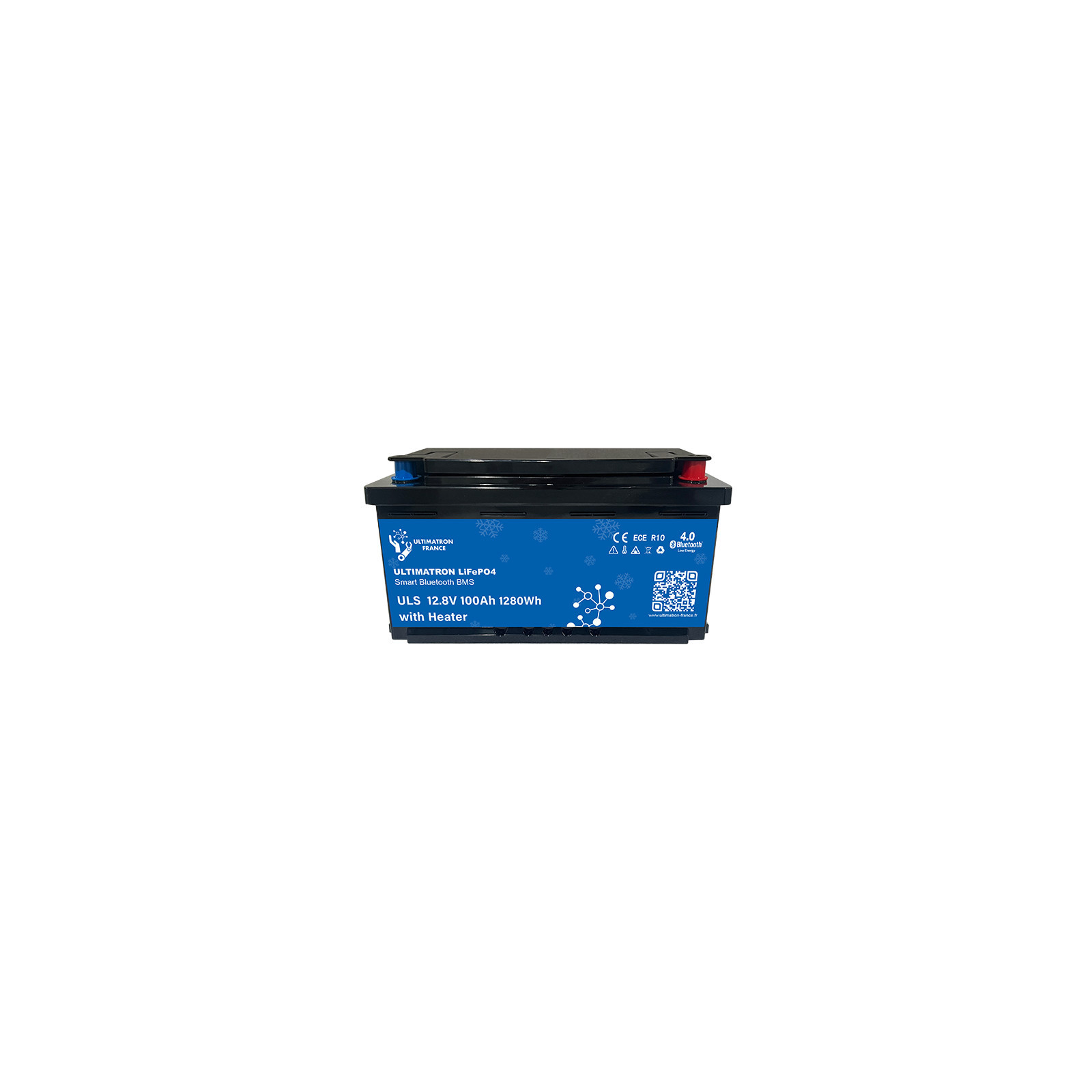 Batterie lithium LiFePO4 ULTIMATRON 12.8V 100Ah avec Bluetooth, Smart BMS intégré et chauffage