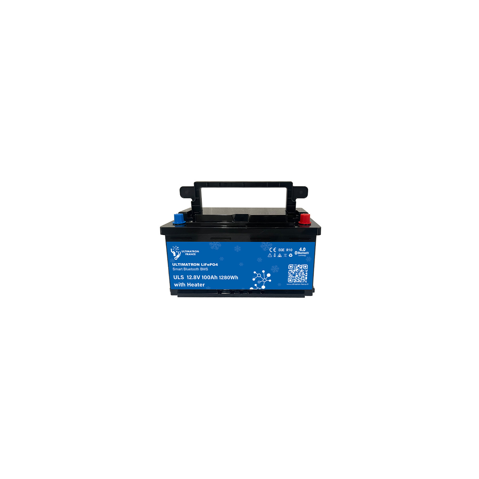 Batterie lithium LiFePO4 ULTIMATRON 12.8V 100Ah avec Bluetooth, Smart BMS intégré et chauffage