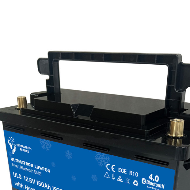 Batterie lithium LiFePO4 ULTIMATRON 12.8V 150Ah avec Bluetooth, Smart BMS intégré et chauffage