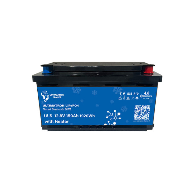 Batterie lithium LiFePO4 ULTIMATRON 12.8V 150Ah avec Bluetooth, Smart BMS intégré et chauffage